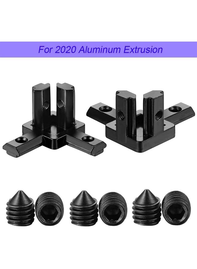 8Sets 3-Way End Corner Bracket Solid Connectors for 2020 Series 6mm Slot Aluminum Profile Accessories (Size : 40) - Image 2