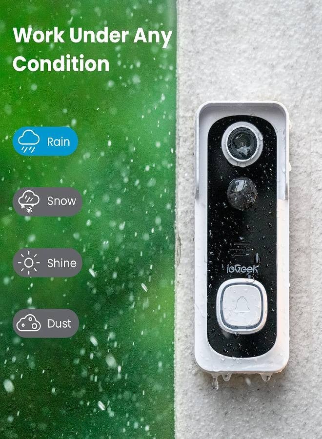 Smart Video Doorbell J9 – 1080P HD WiFi Doorbell with Two-Way Audio, Motion Detection, Night Vision, Cloud Storage, Compatible with Alexa & Google Assistant  - Image 4