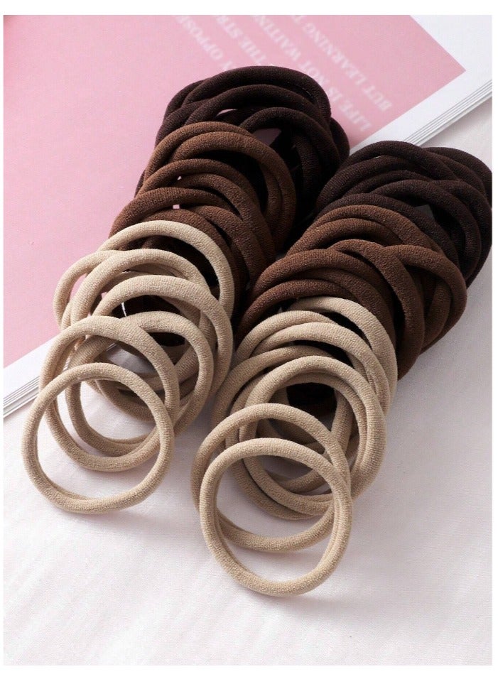 50pcs Daily Practical Casual Hair Ties For Girls, Daily Life Headbands Ponytail Holders - Image 1