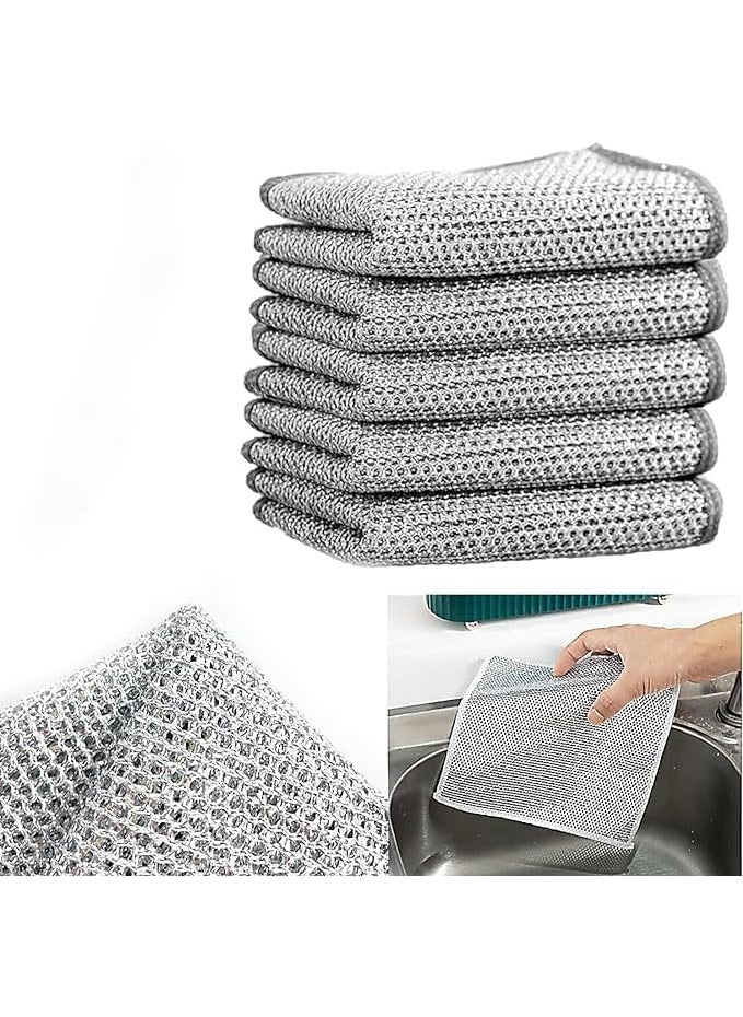 Cloud Search Cloud Search Non Scratch Dish Wash Cloth Dish Scrubber Non Scratch Wire Dish Cloth for Washing Dishes Dish Wash Scrub Utensil Cleaner Scrub Dishwash Scrub Cleaning Cloth 