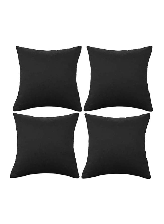 HOMESTAR Set of 4 Pieces Square Velvet Decorative Cushion Cover 45*45CM Black - Image 1