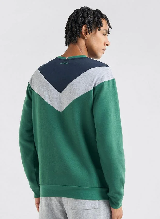 Splash FAV Colourblock Sweatshirt with Crew Neck and Long Sleeves