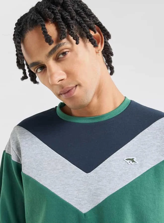 Splash FAV Colourblock Sweatshirt with Crew Neck and Long Sleeves
