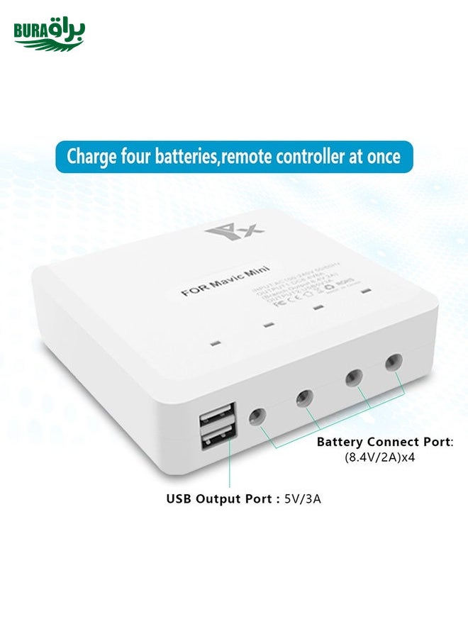 For DJI Mavic Mini Charger Battery USB 6 in 1 Hub Intelligent Battery Controller Charger, Plug Type:US Plug