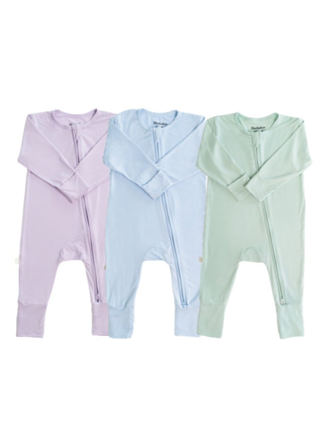 Hushabye – Bamboo Sleepsuit Mix Pack - Pastels - Image 1