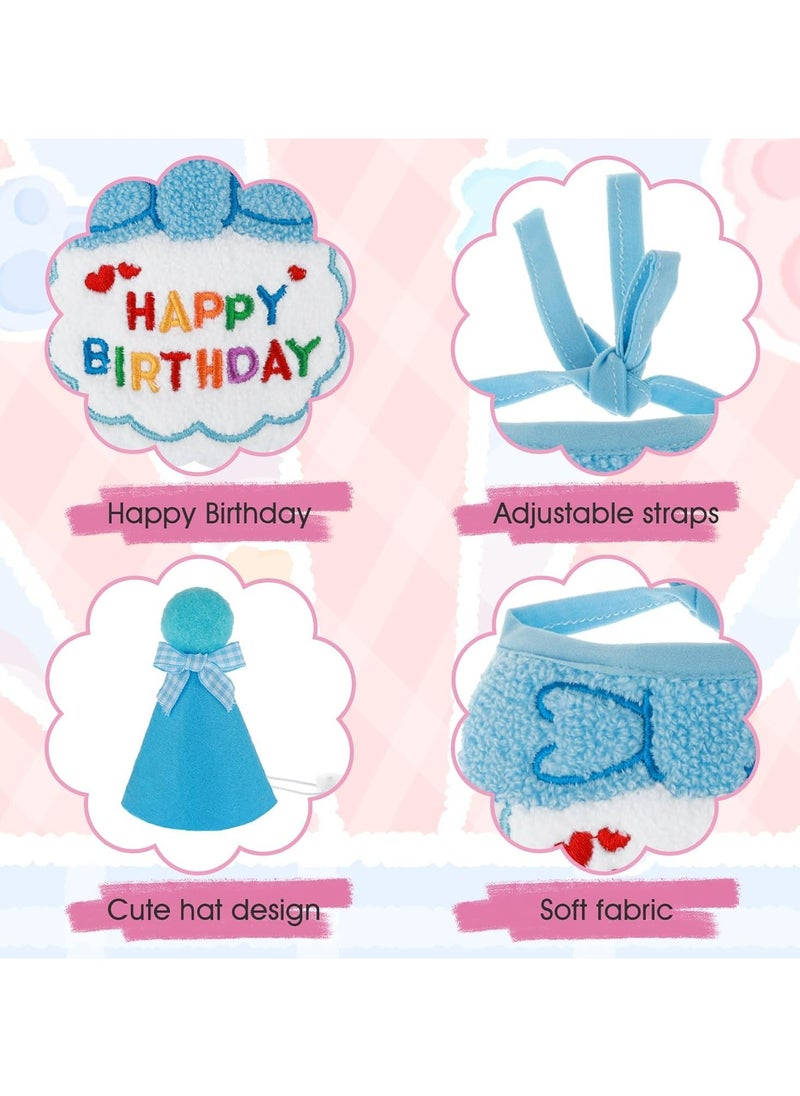 CMGTYYD Dog Cat Birthday Hat Scarf Set,Cute Pet Birthday Party Supplies Decoration Set,Embroidered Birthday Gift for Girls Boys Kitten Dog (blue)  - Image 3