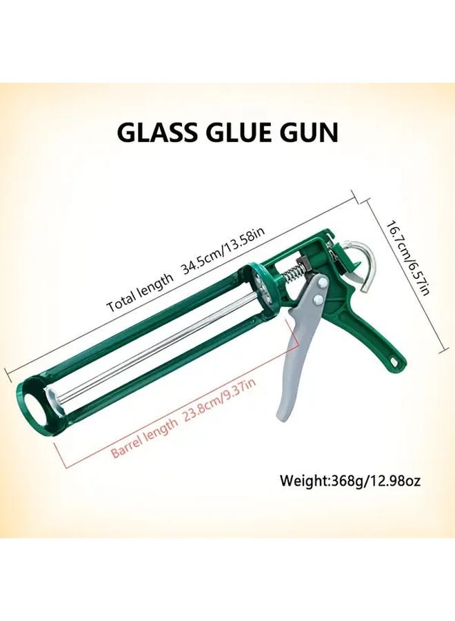 1PC Dark Green Caulking Gun For Glass Adhesive Automatic Glue Cutting Labor Saving Tool - Image 3