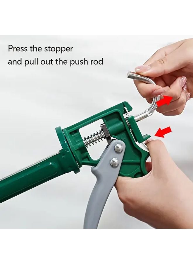 1PC Dark Green Caulking Gun For Glass Adhesive Automatic Glue Cutting Labor Saving Tool - Image 5