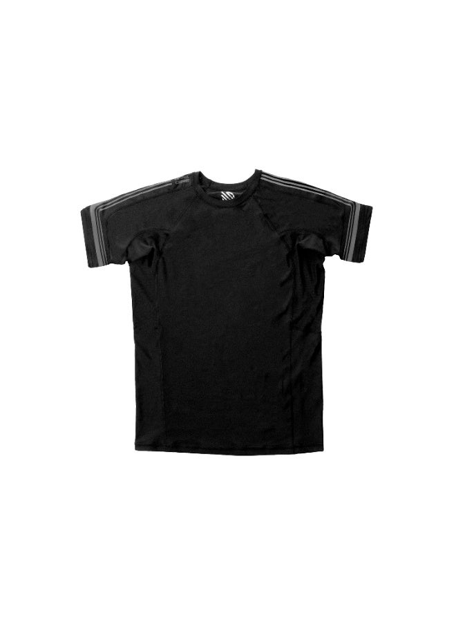 Sanabul Core Short Sleeve Rash Guard â€“ Quick Dry Compression Shirt for Men, Black/Gun Metal - Image 3