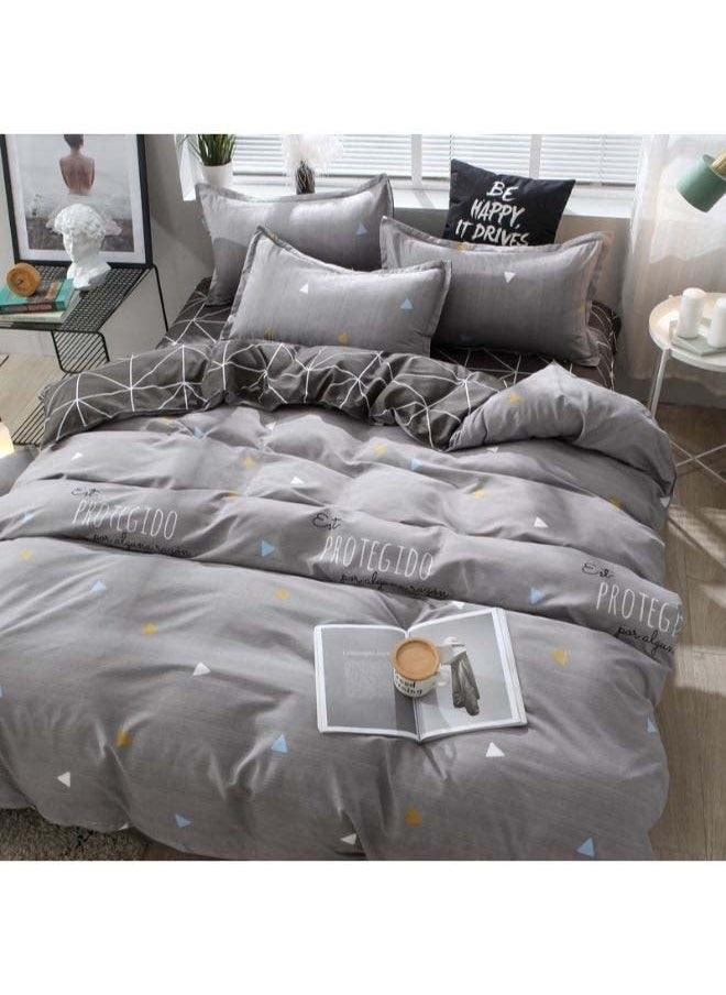 yongsheng 3-Piece Simple Fashion Design Bedding Set Polyester Grey，Ultra Soft and Easy Care Design Summer Bedding Duvet Cover  - Image 3