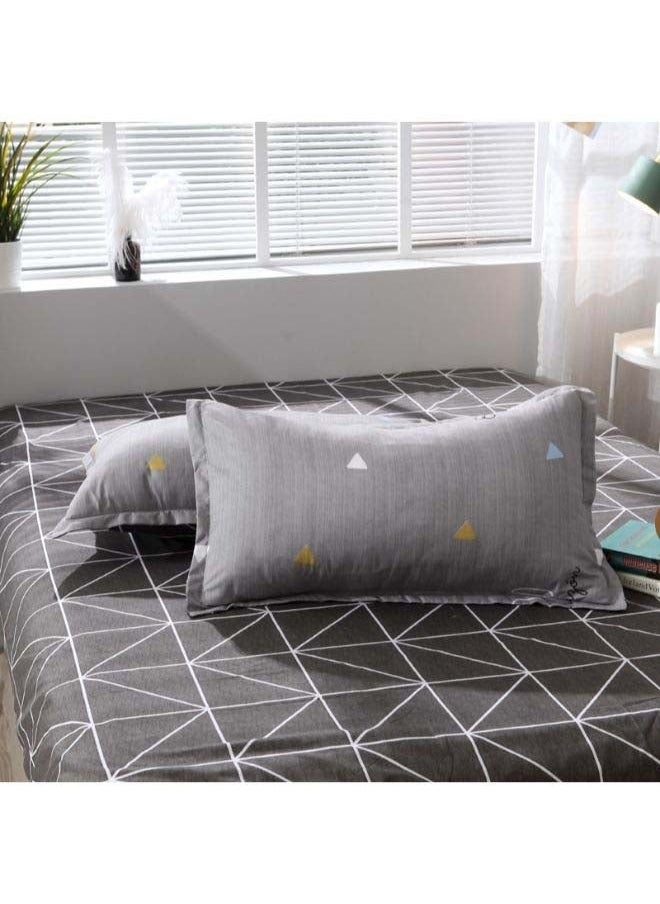 yongsheng 3-Piece Simple Fashion Design Bedding Set Polyester Grey，Ultra Soft and Easy Care Design Summer Bedding Duvet Cover  - Image 5