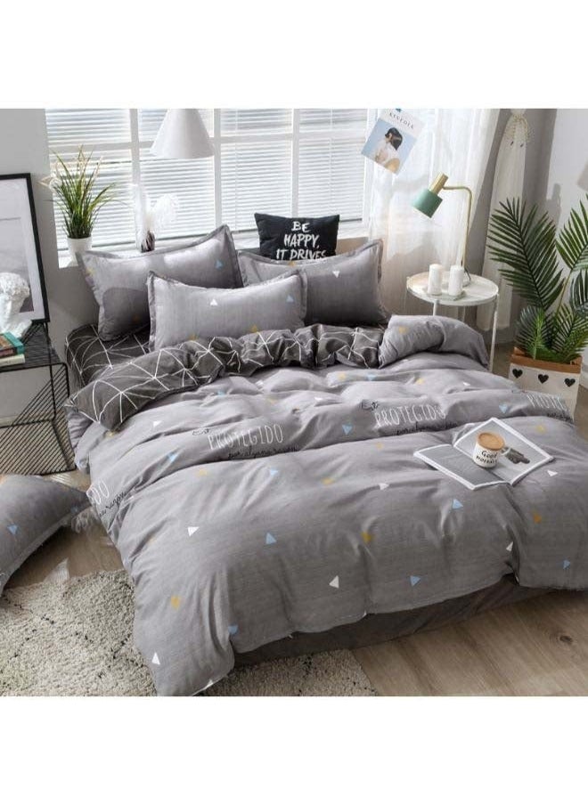 yongsheng 3-Piece Simple Fashion Design Bedding Set Polyester Grey，Ultra Soft and Easy Care Design Summer Bedding Duvet Cover  - Image 2