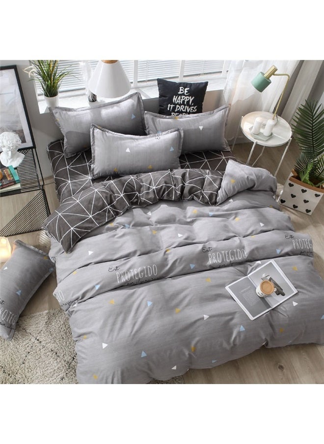 yongsheng 3-Piece Simple Fashion Design Bedding Set Polyester Grey，Ultra Soft and Easy Care Design Summer Bedding Duvet Cover  - Image 1