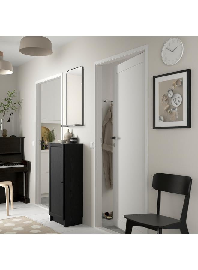 Zaboon Bookcase With Door, Black Oak Effect, 40X30X106 Cm - Image 3