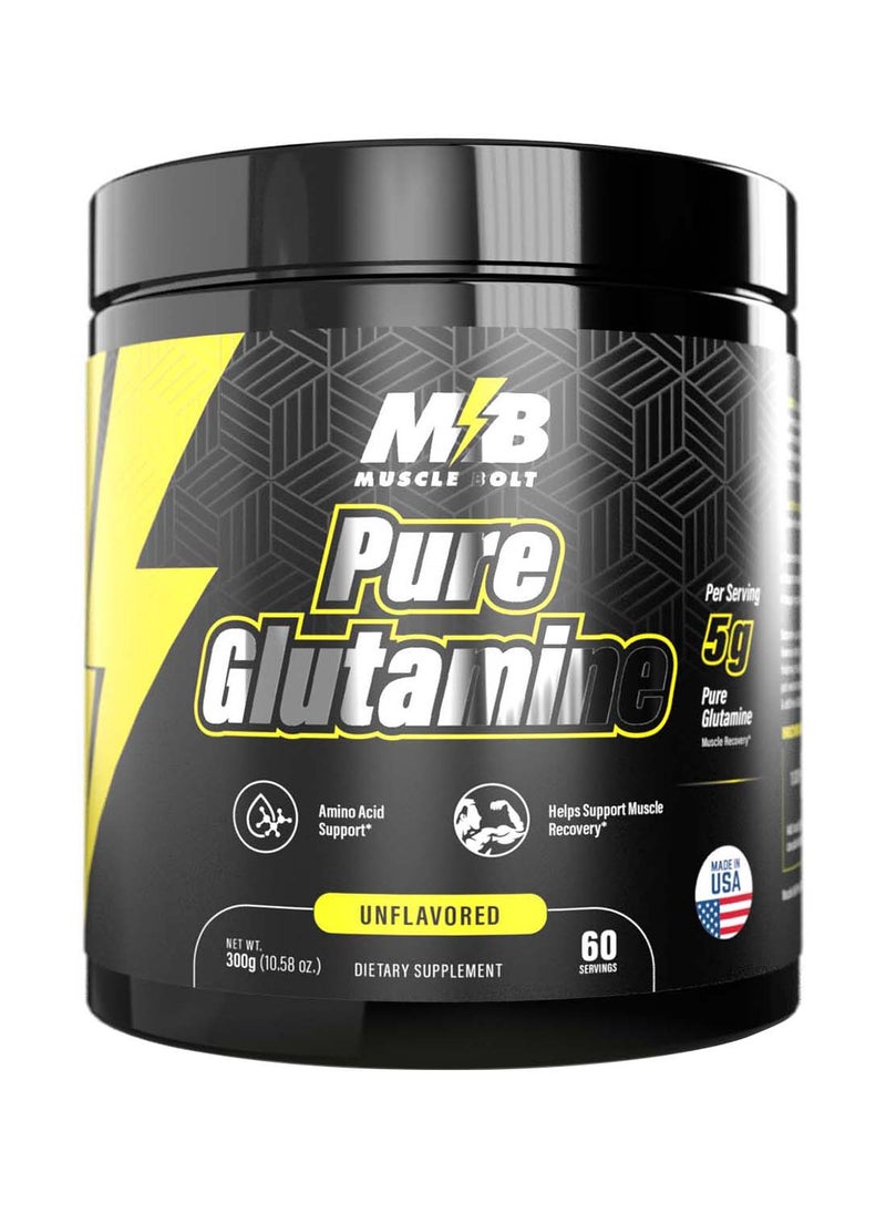Muscle Bolt - Pure Glutamine Powder Supplement For Muscle Recovery, Unflavored 300g - Image 1