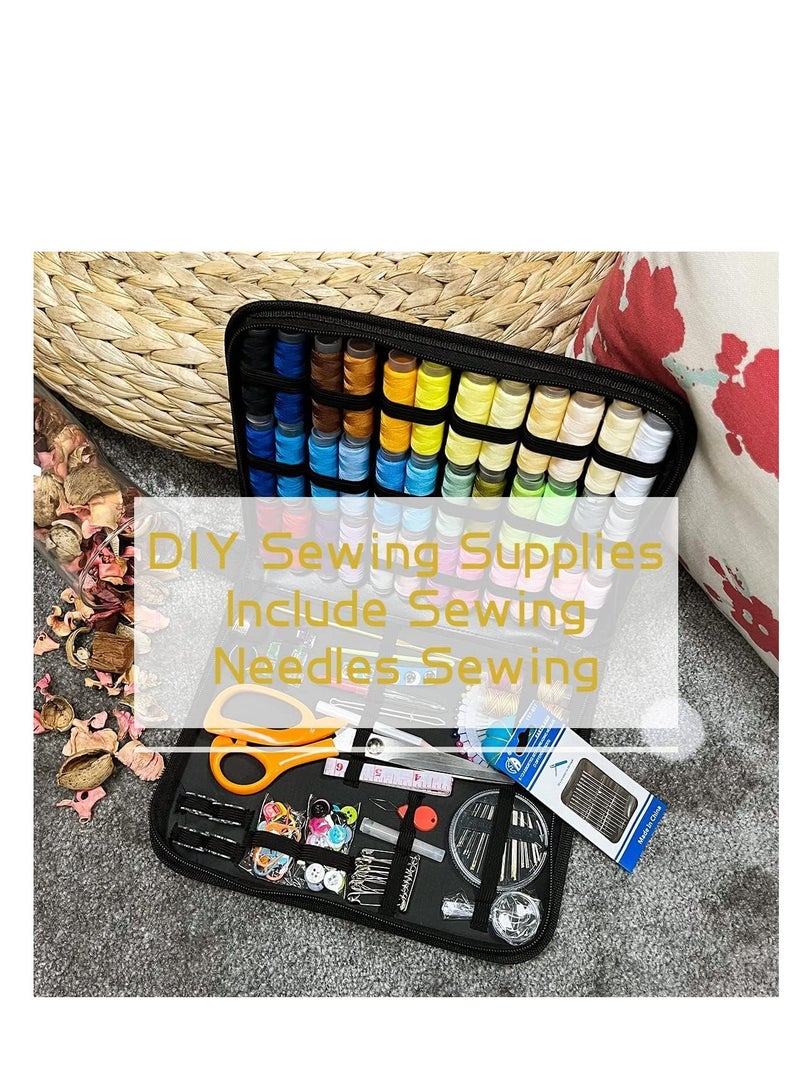 SYOSI Sewing Kit with Case, Sewing Supplies for Home Travel and Emergency, Kids Machine, Contains Spools of Thread, Mending and Sewing Needles, Scissors, Thimble, Tape Measure  - Image 3