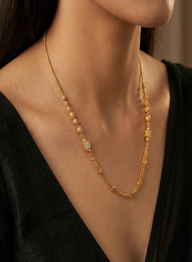 Cart Log قلادة دوكيا مطلية بالذهب على شكل جذع شجرة | سلسلة أنيقة للنساء | قلادة عرقية للنساء | مجوهرات تقليدية | تصميم سلسلة تقليدي أنيق - Image 4