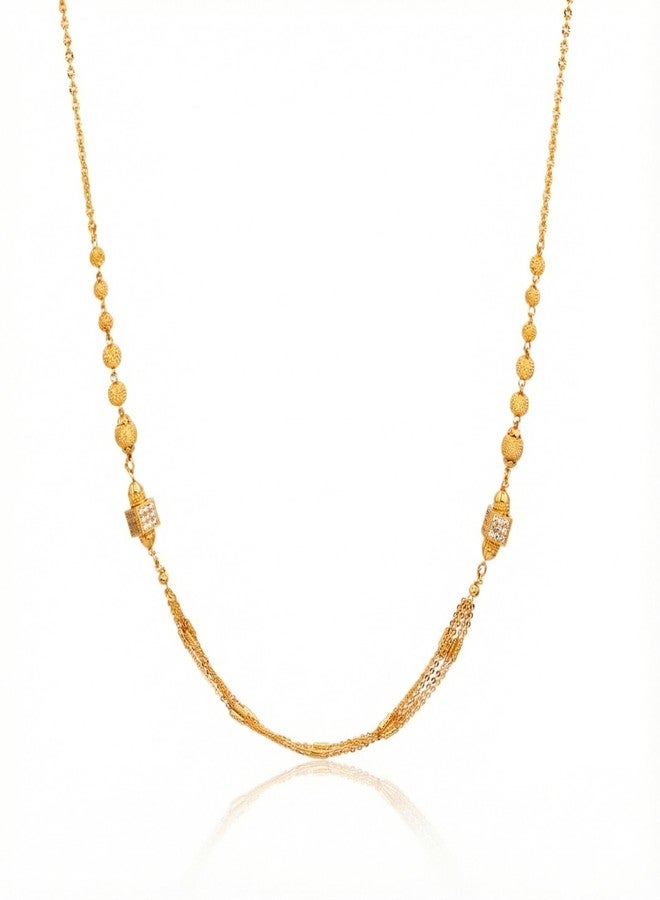 Cart Log قلادة دوكيا مطلية بالذهب على شكل جذع شجرة | سلسلة أنيقة للنساء | قلادة عرقية للنساء | مجوهرات تقليدية | تصميم سلسلة تقليدي أنيق - Image 1