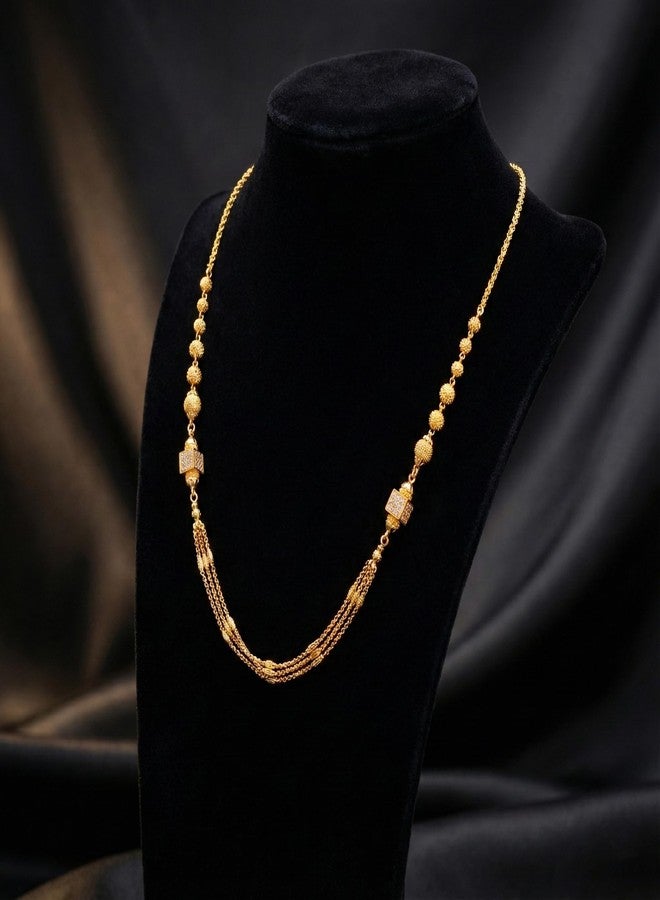 Cart Log قلادة دوكيا مطلية بالذهب على شكل جذع شجرة | سلسلة أنيقة للنساء | قلادة عرقية للنساء | مجوهرات تقليدية | تصميم سلسلة تقليدي أنيق - Image 5