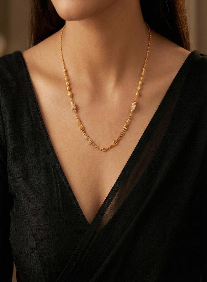 Cart Log قلادة دوكيا مطلية بالذهب على شكل جذع شجرة | سلسلة أنيقة للنساء | قلادة عرقية للنساء | مجوهرات تقليدية | تصميم سلسلة تقليدي أنيق - Image 2