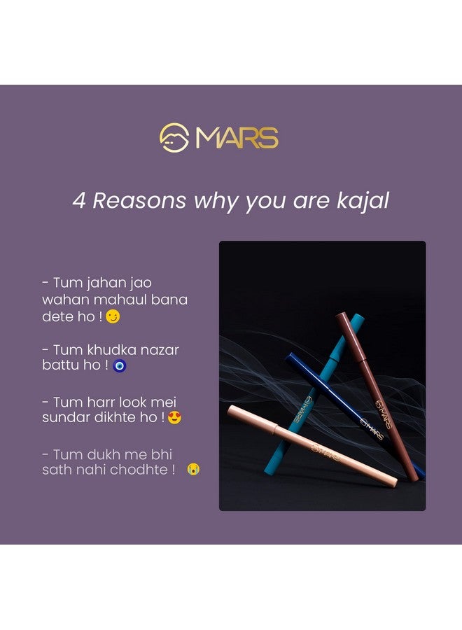 Mars Won'T Smudge Won'T Budge Smooth Glide Kajal Pencil | Long Stay & Waterproof (1.4G) (01-Golden Hour Matte) - Image 2