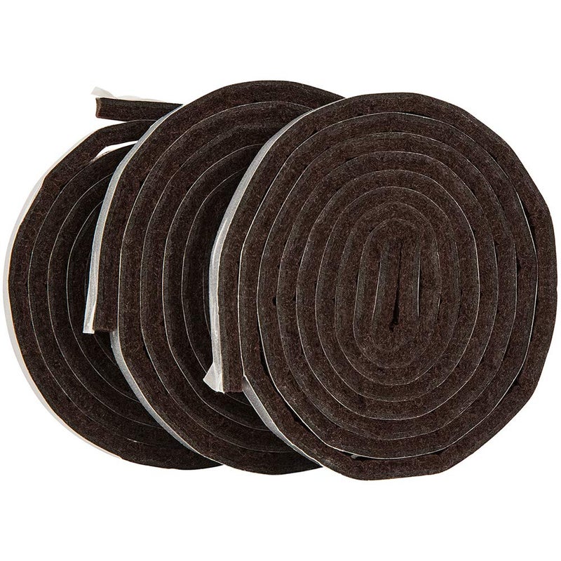 SoftTouch 12 x 60 SelfStick Heavy Duty Felt Strips with Adhesive Backing Brown 3 Pack