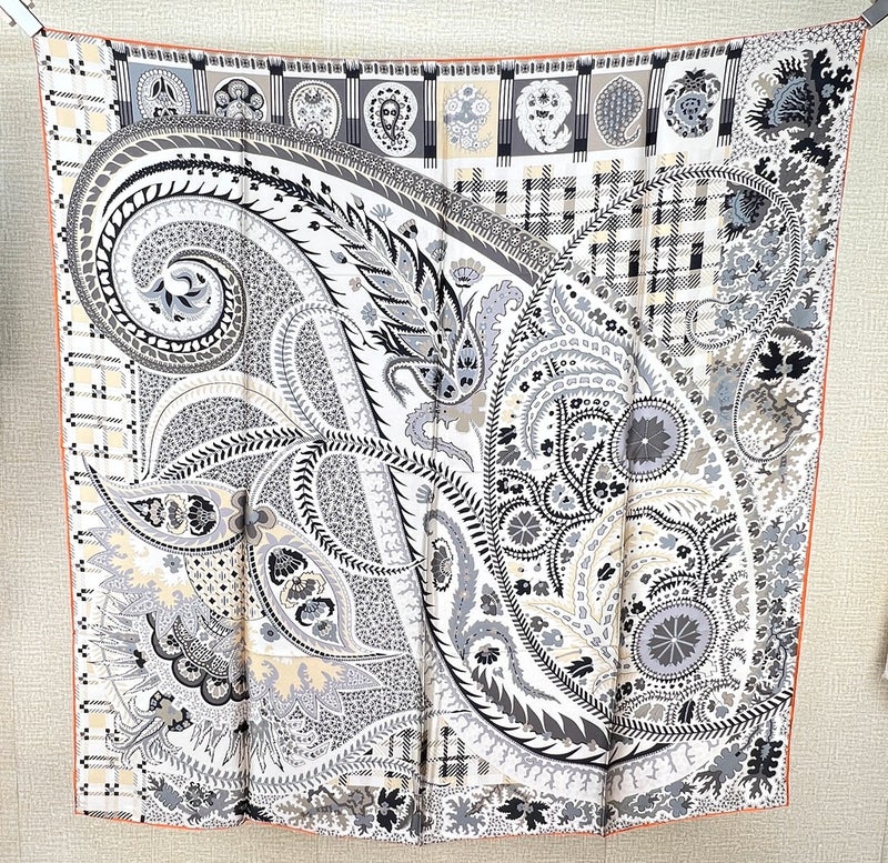 Elegant Silk Satin Square Scarf for Women 34# national cashew
