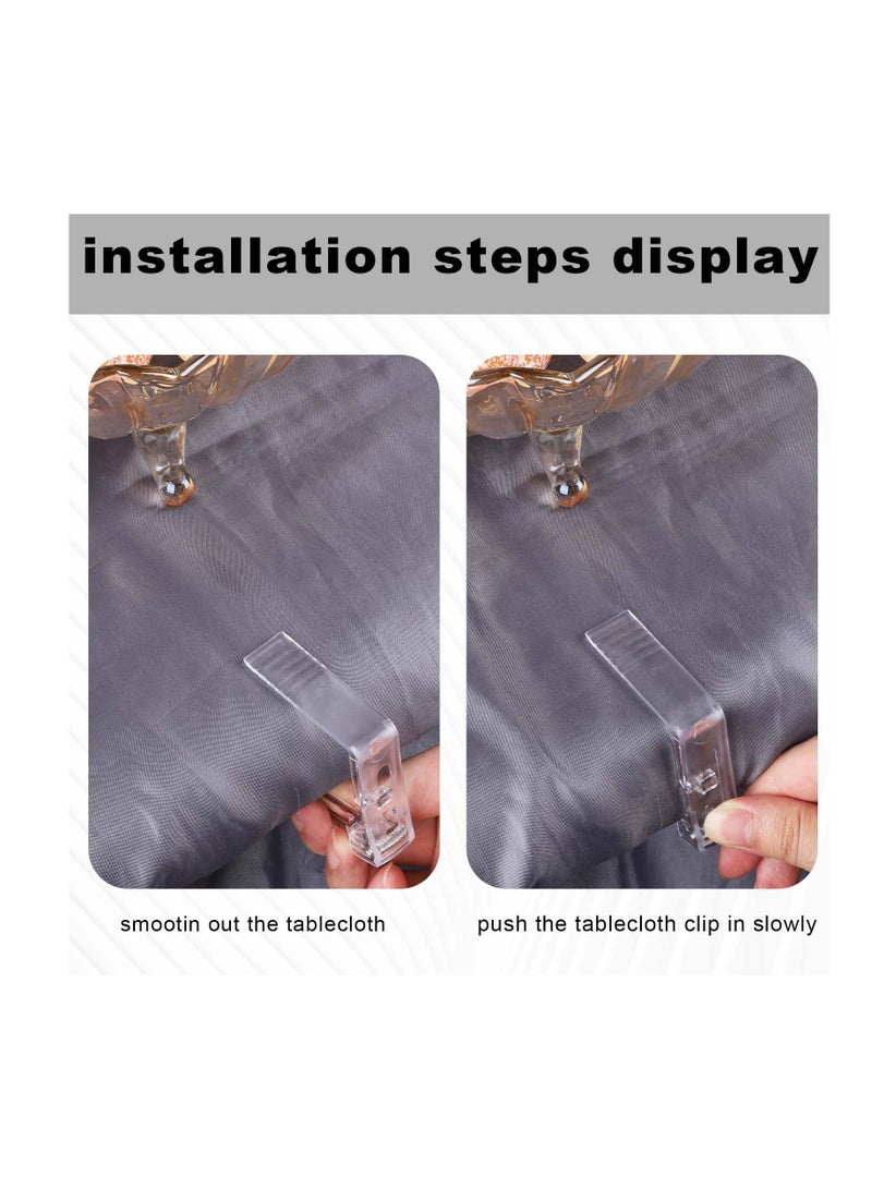 Excefore 20pcs Plastic Tablecloth Clips, Adjustable Tablecloth Clips Table Cloth Fixing Table Cloth Holder Clips Transparent Picnic Tablecloth Clamps for Indoor Outdoor - Image 5