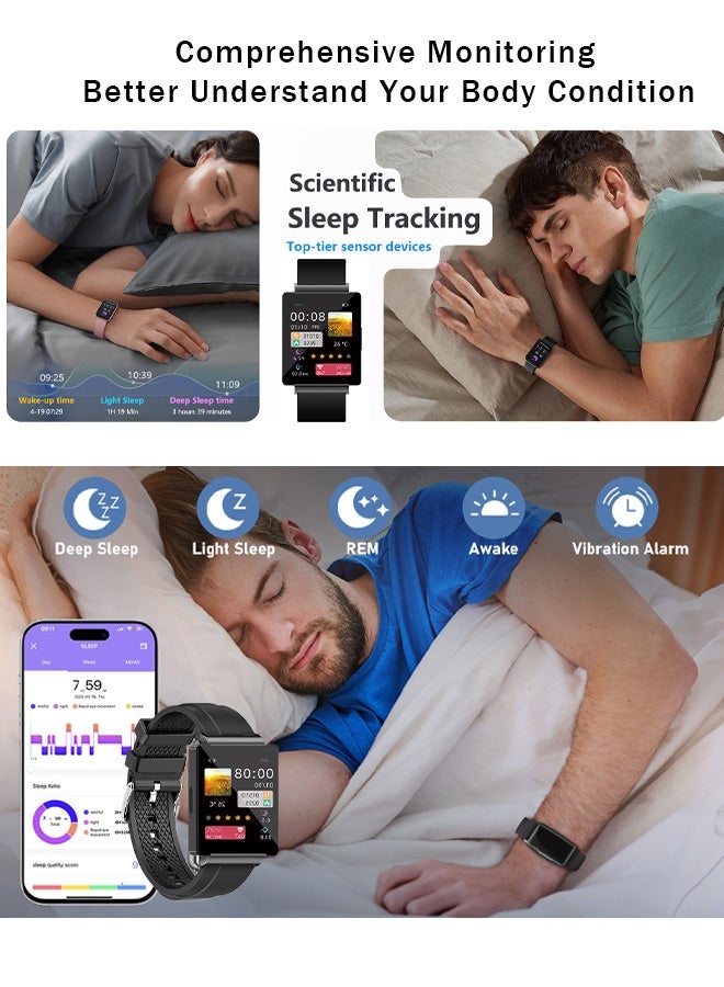 Non-invasive blood glucose measurement smart watch bracelet, heart rate, blood pressure, blood oxygen and body temperature measurement watch bracelet, NFC access control smart bracelet - Image 5