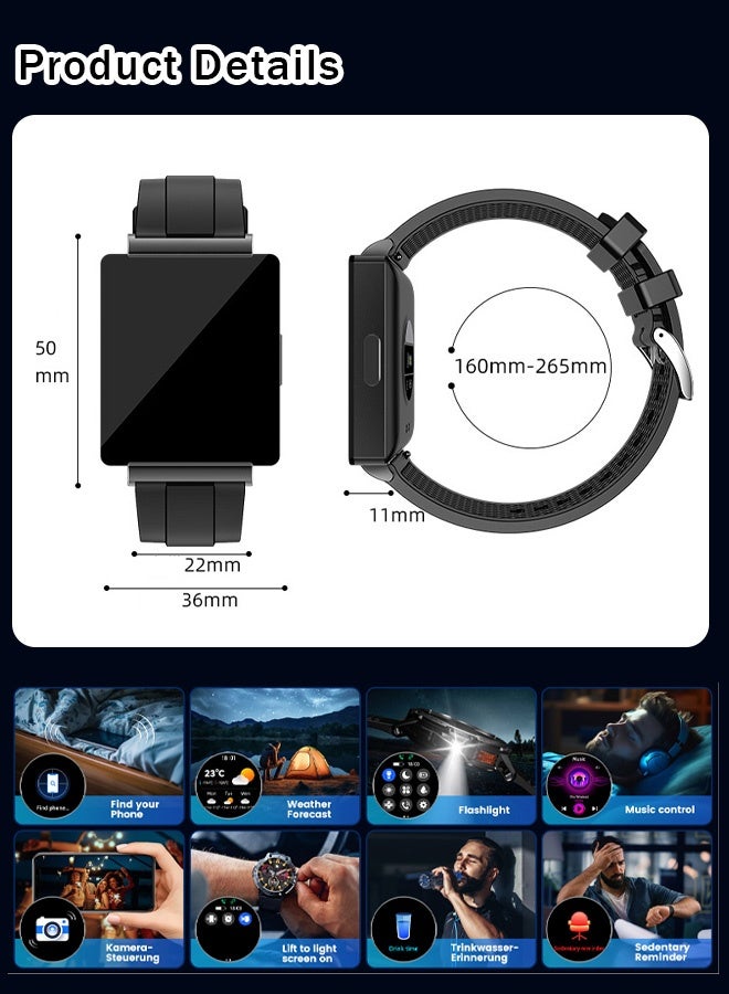 Non-invasive blood glucose measurement smart watch bracelet, heart rate, blood pressure, blood oxygen and body temperature measurement watch bracelet, NFC access control smart bracelet - Image 2