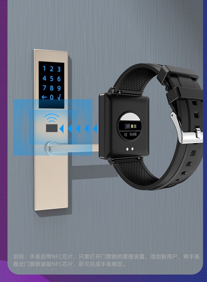 Non-invasive blood glucose measurement smart watch bracelet, heart rate, blood pressure, blood oxygen and body temperature measurement watch bracelet, NFC access control smart bracelet - Image 3