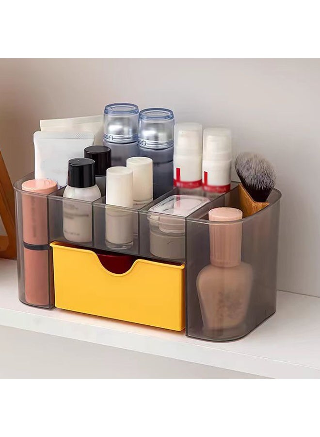 اليسا مجموعة من 2 أدراج تخزين سطح المكتب ومنظمات المكياج وصناديق تخزين مستحضرات التجميل مع أدراج وحامل أقلام ومنظمات مكتبية وأغراض بلاستيكية متنوعة لتخزين لوازم المكتب وخزانة الحمام (أسود) - Image 5