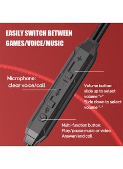 GM Wired Headphones with Mic, In-Ear Headphones, 3.5mm Jack Noise Reduction Premium Stereo Sound Wired Earbuds (Black)  - Image 3