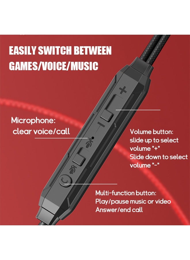 GM Wired Headphones with Mic, In-Ear Headphones, 3.5mm Jack Noise Reduction Premium Stereo Sound Wired Earbuds (Black) - Image 3