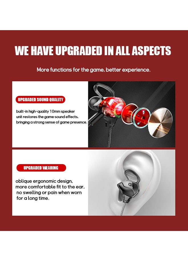 GM Wired Headphones with Mic, In-Ear Headphones, 3.5mm Jack Noise Reduction Premium Stereo Sound Wired Earbuds (Black) - Image 4