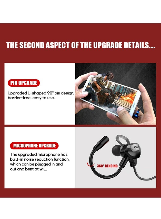 GM Wired Headphones with Mic, In-Ear Headphones, 3.5mm Jack Noise Reduction Premium Stereo Sound Wired Earbuds (Black) - Image 5