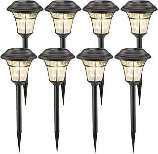 MAGGIFT 8 Pack Solar Pathway Lights Outdoor, IP65 Waterproof Solar Garden Lights Solar Powered Landscape Lighting for - Image 1