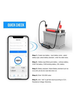 Excefore Car Battery Tester, 6V 12V Car BT Battery Tester Battery Load Tester Internal Resistance Tester Analyzer for Car Motorcycle Lawn Mower Steamship  - Image 3