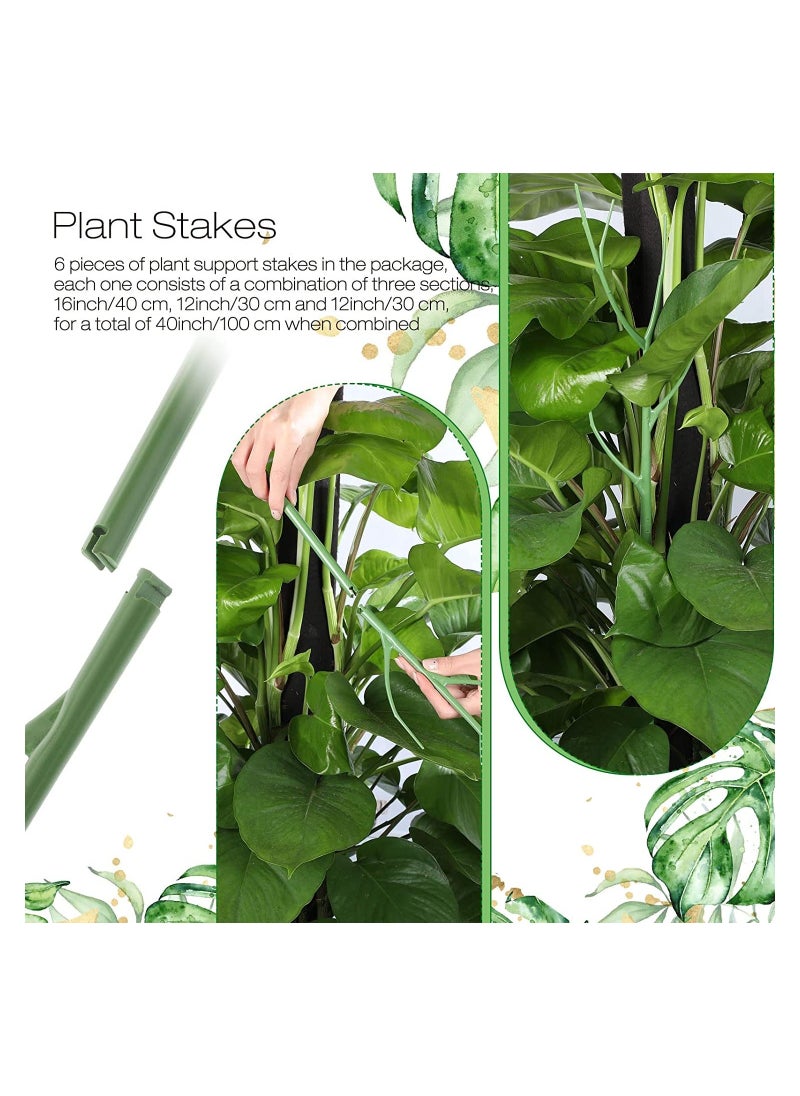 SYOSI Plant Support Stakes, 40 Inch Adjustable Twig Trellis for Potted Plants Flower Supports Indoor Outdoor Plants, Green, 6 Pieces