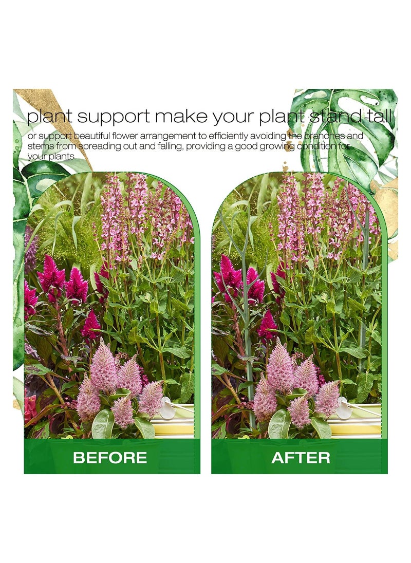 SYOSI Plant Support Stakes, 40 Inch Adjustable Twig Trellis for Potted Plants Flower Supports Indoor Outdoor Plants, Green, 6 Pieces