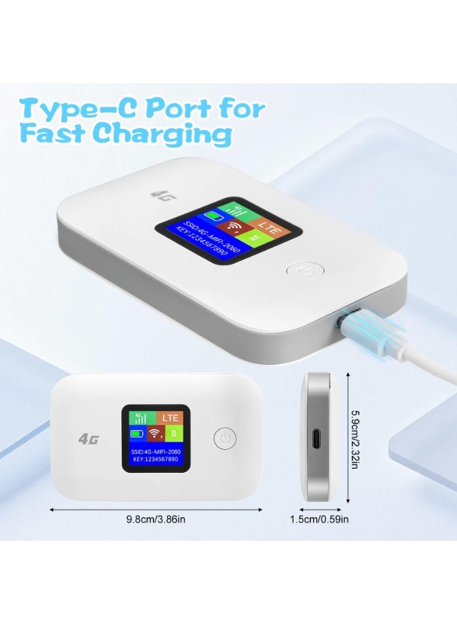 العربية: جهاز راوتر واي فاي 4G LTE محمول، نقطة اتصال صغيرة مع فتحة بطاقة SIM، سرعة 150Mbps، بطارية 3000mAh، واجهة Type-C، يدعم 8–10 مستخدمين - Image 3