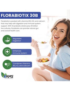 AMS Florabiotix Probiotic 30 Billion live culture capsules pack of 30's  - Image 4