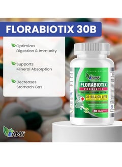 AMS Florabiotix Probiotic 30 Billion live culture capsules pack of 30's  - Image 2