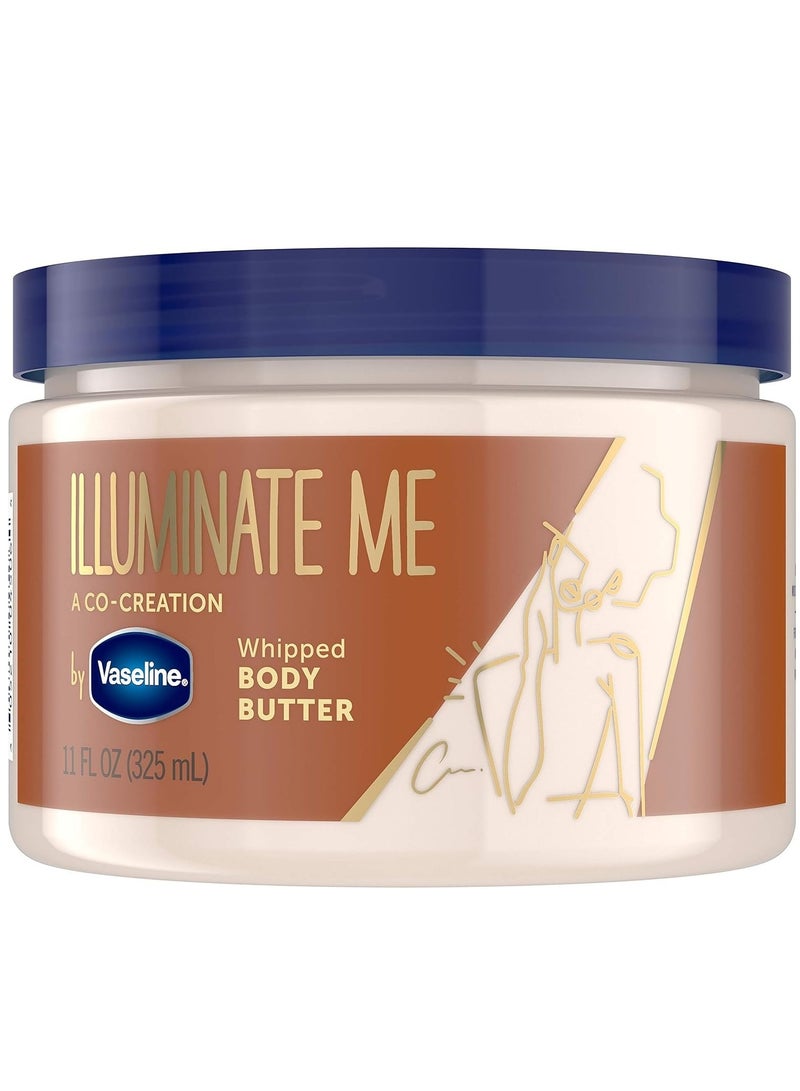 Vaseline Illuminate Me Body Butter Created for Melanin Rich Skin Whipped Body Butter Provides 24 Hour Moisturization for Dry Skin 11 oz - Image 1