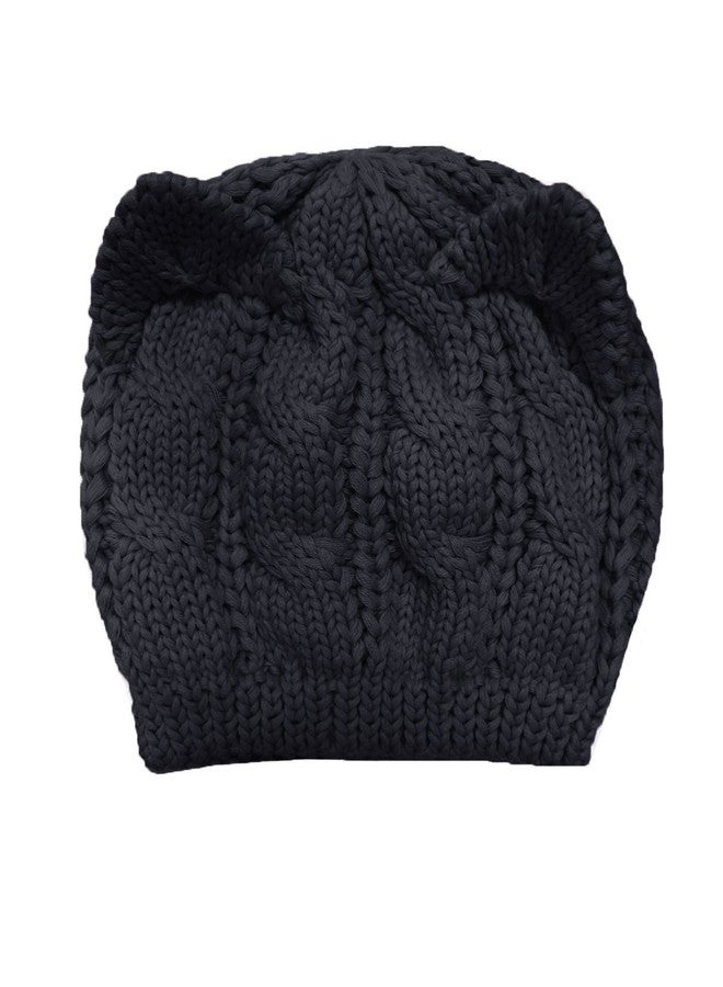 V28 Women Men Girls Boys Teens Cute Cat Ear Knit Cable Xmas Hat Cap Beanie Kittenear Black Medium - Image 2