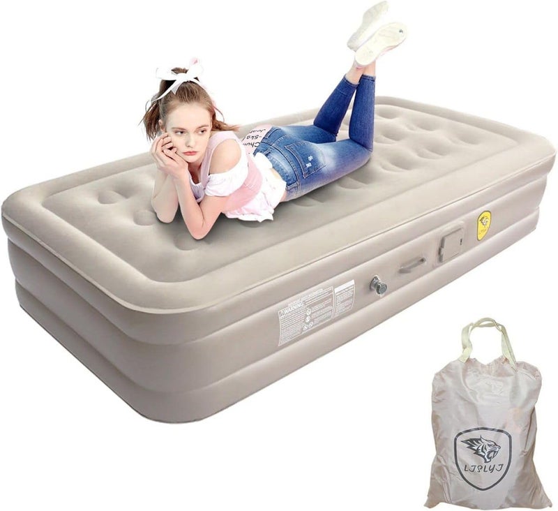 Gopz Gopz Twin Size Inflatable Bed with UltraSoft Waterproof Top AntiSlip Material Pack of 1 99x190x40 cm  - Image 1