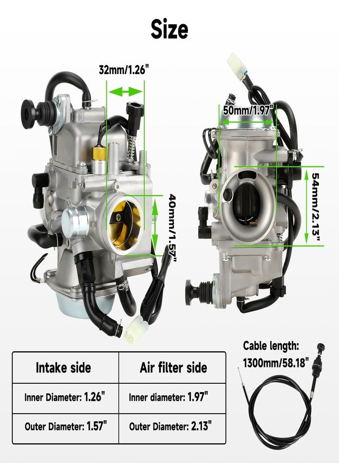 XIKOBY Racing TRX350 Carburetor Carb Kit Compatible with Rancher 350 TRX350FE TRX350FM TRX350TE TRX350TM 2000-2006 ATV 4 Wheeler Parts with Female Heater Plug Choke Cable Valve Plunger - Image 4