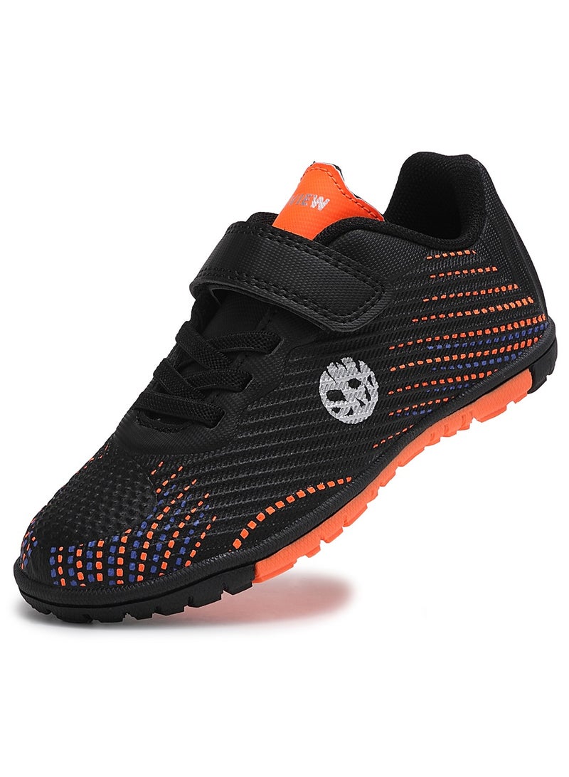 Sky View Toddler Soccer Cleats Boys And Girls Hook And Loop Turf Soccer Shoes Kids Indoor Outdoor Football Boots IC or IN Flat Wide Training Sneaker 