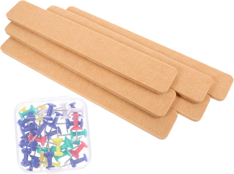 NUOBESTY 6pcs Self-Adhesive Felt Bulletin Board Strips Multi-Function Wall Decor for Classroom Office Installation for Organizing Notes Goals - Image 1