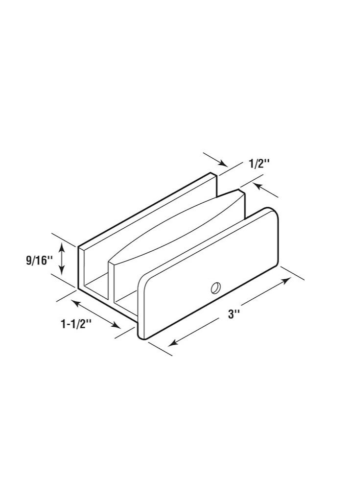 Prime-Line Products M 6219 Sliding Shower Door Bottom Guide For 7/16 in. Thick Doors, Plastic Construction, White  - Image 2